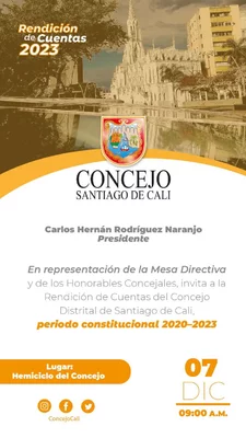 Concejo rinde cuentas ante la ciudadanía caleña de lo realizado en el periodo 2020 – 2023